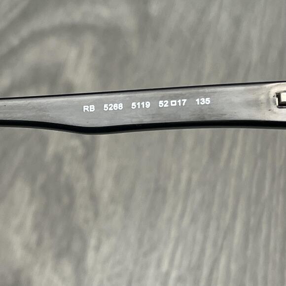 Ray-Ban RB 5268‎ 5119 Rectangular Unisex Eyeglass Frames 52-17 135 Black Cloth